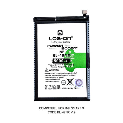 Baterai Log On BL-49NX Untuk Infinix Smart 9 / 9 HD Only 5000mAh BL49NX Fast Charging Batre