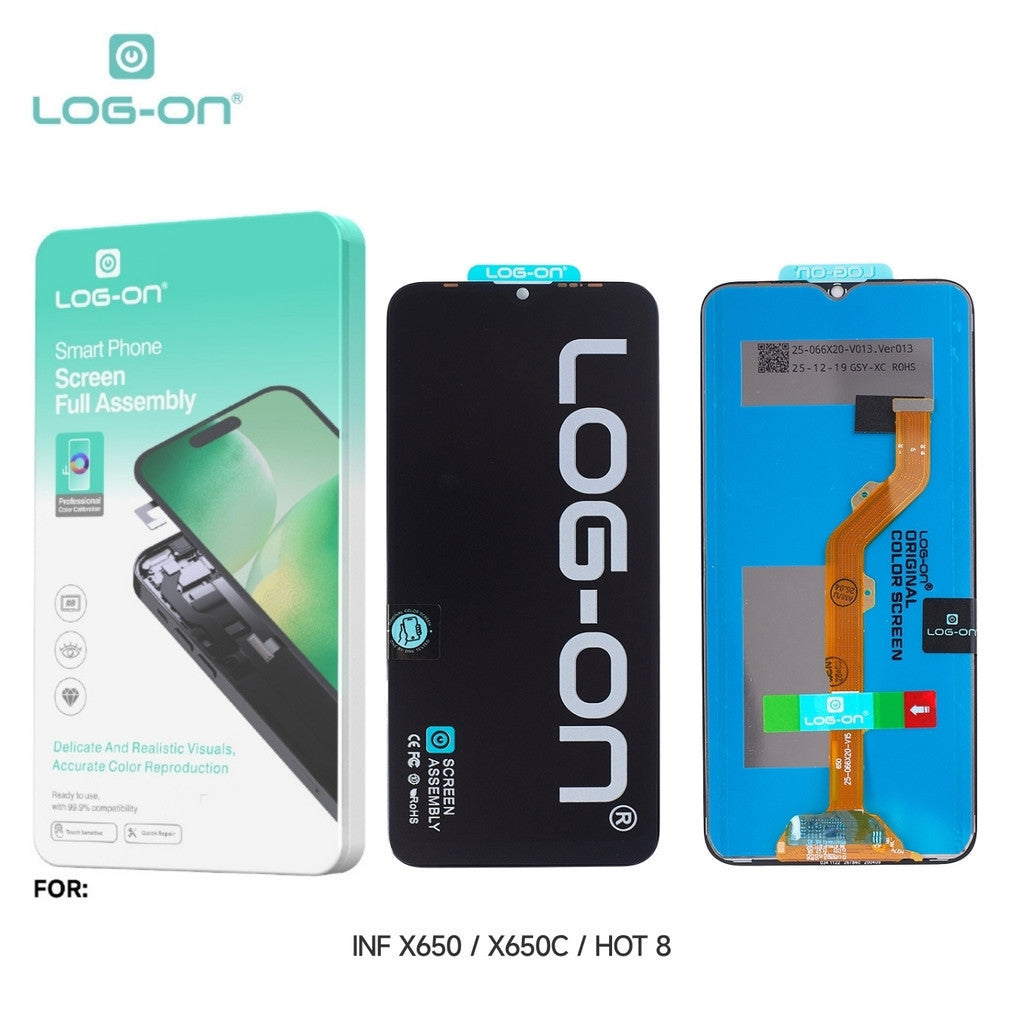 LOG ON LCD UNTUK INFINIX HOT 8 / HOT 8 LITE X650 / X650C / X650B FULLSET TOUCHSCREEN ORIGINAL GARANSI TEST