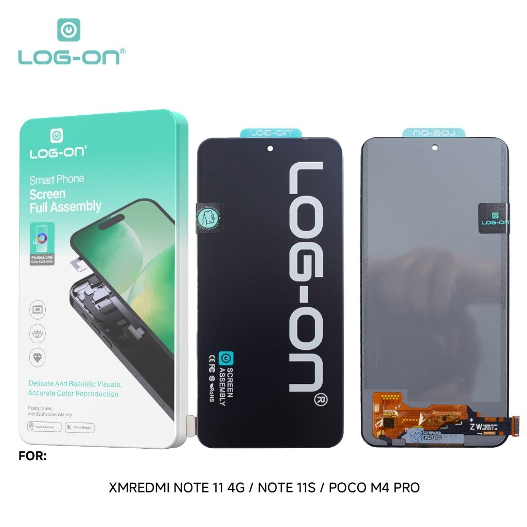 LOG-ON LCD UNTUK XIAOMI REDMI NOTE 11 4G / NOTE 11S 4G / POCO M4 PRO 4G FULLSET TOUCHSCREEN GARANSI TEST 7 HARI