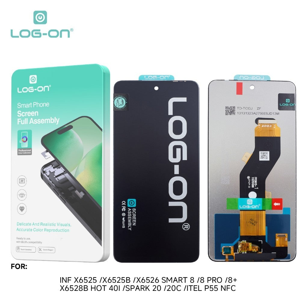 LOG-ON LCD FOR INFINIX SMART 8 / SMART 8 PRO / SMART 8 PLUS / HOT 40I FULLSET TOUCHSCREEN GARANSI TEST 7 HARI