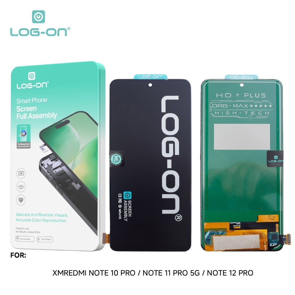 LOG-ON LCD UNTUK XIAOMI REDMI NOTE 10 PRO 4G / REDMI NOTE 11 PRO 5G / REDMI NOTE 12 PRO 4G FULLSET TOUCHSCREEN GARANSI TEST 7 HARI