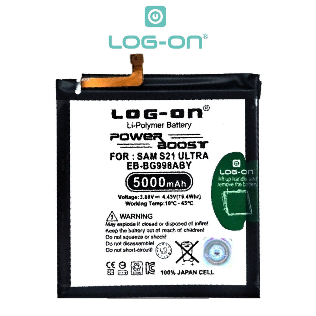 Baterai Log on EB-BG998ABY Untuk Samsung S21 ULTRA G998 Kapasitas 5000mAh Garansi 1 Tahun Battery Batre