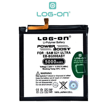 Baterai Log on EB-BG998ABY Untuk Samsung S21 ULTRA G998 Kapasitas 5000mAh Garansi 1 Tahun Battery Batre