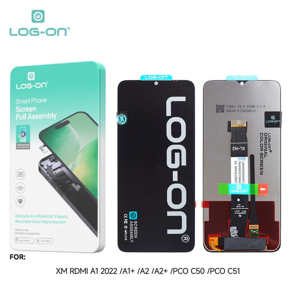 LOG ON LCD UNTUK XIAOMI REDMI A1 2022 / REDMI A1 PLUS / REDMI A2 / A2 PLUS / POCO C50 / C51 FULLSET TOUCHSCREEN