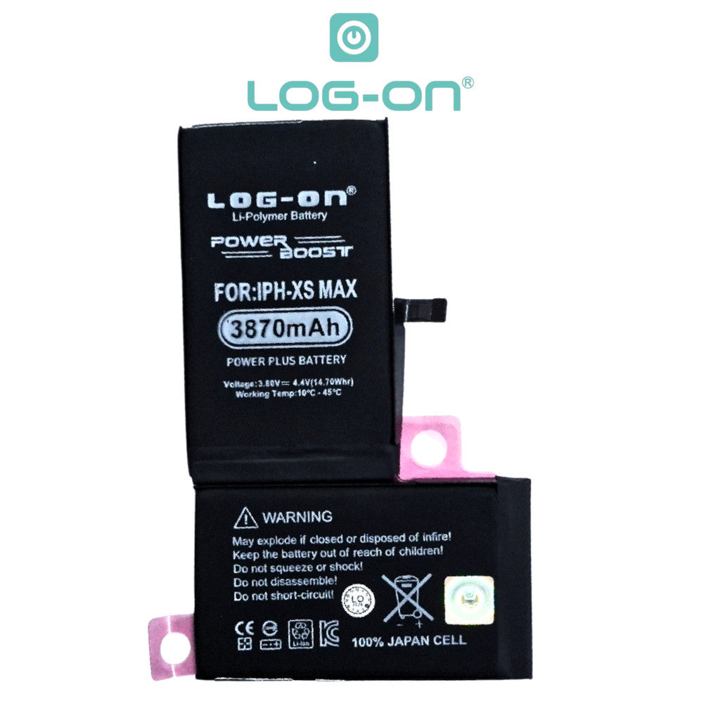 Baterai Log On - Untuk IPHONE XS MAX Power Plus - Kapasitas 3870mAh Battery Batre - 1 Tahun Garansi
