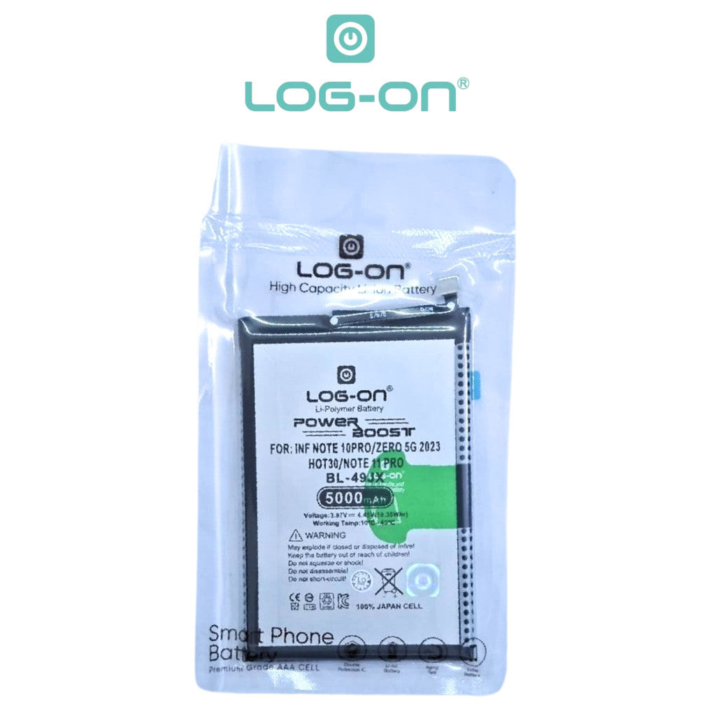 Baterai Log on BL-49JX Untuk Infinix Note 10 Pro / Note 11s / Zero 5G 2023 / Hot 30 / Hot 40 Pro BL49JX Power Boost - Kapasitas 5000mAh Battery Batre garansi 1 Tahun