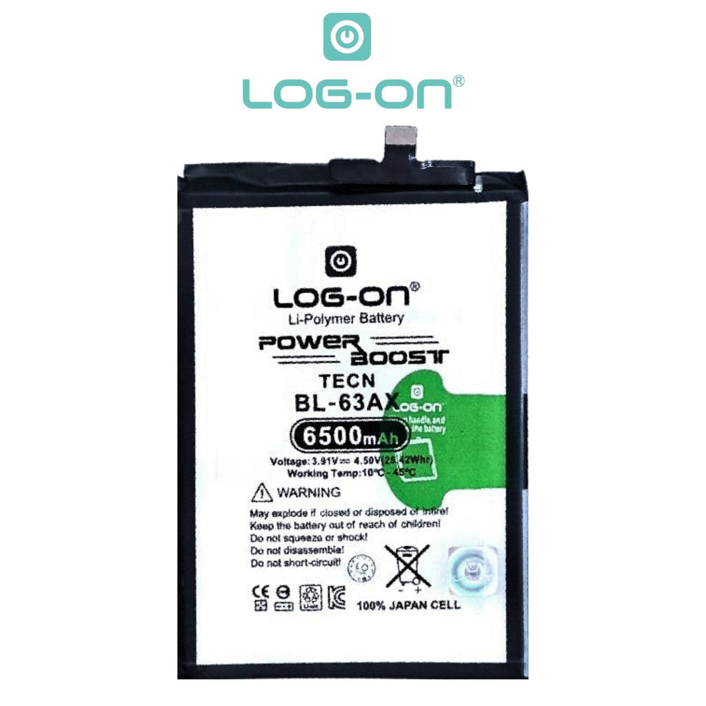 Baterai Log on BL-63AX Untuk INFINIX NOTE EDGE / NOTE 60 5G Fast Charging 45W Kapasitas 6500MAH 1 Tahun Garansi Battery Batre