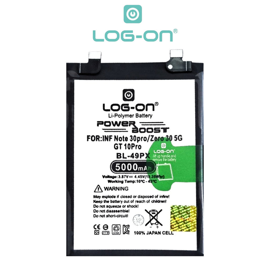Log On - BL-49PX Infinix Note 30 Pro / Zero 30 (4G/5G) / GT 10 Pro Power Boost Original Battery Baterai Batre  - 1 Tahun Garansi