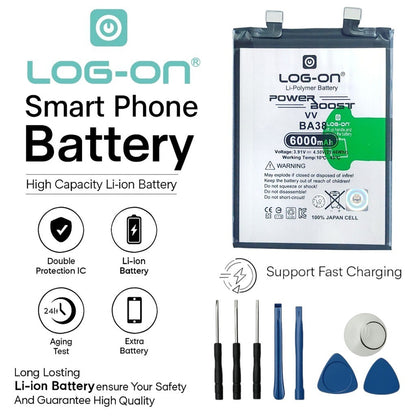 Baterai Log on BA38 Untuk IQOO Z9 Power Boost 6000mAh / 80W Original 1 Tahun Garansi Battery Batre
