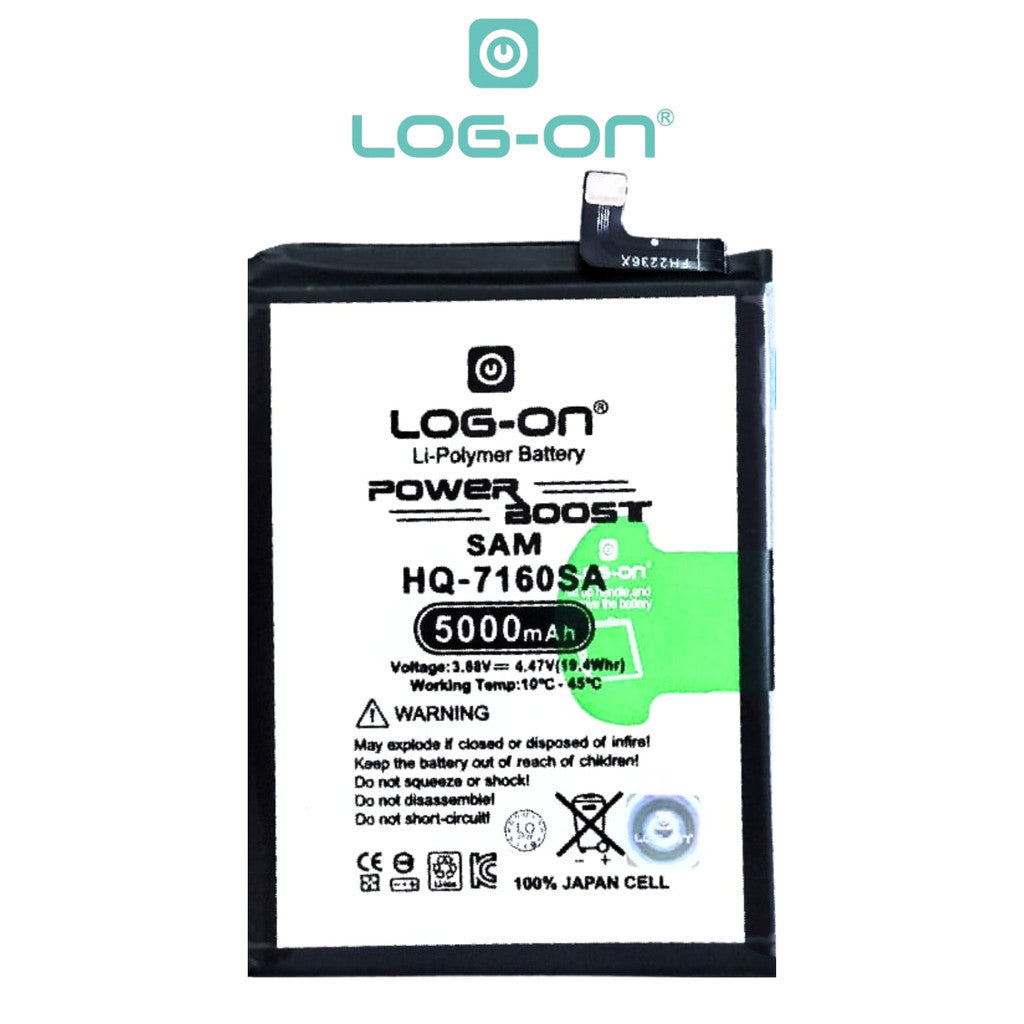 Baterai Log on HQ-7160SA Untuk SAMSUNG A07 Kapasitas 5000MAH 1 Tahun Garansi Battery Batre