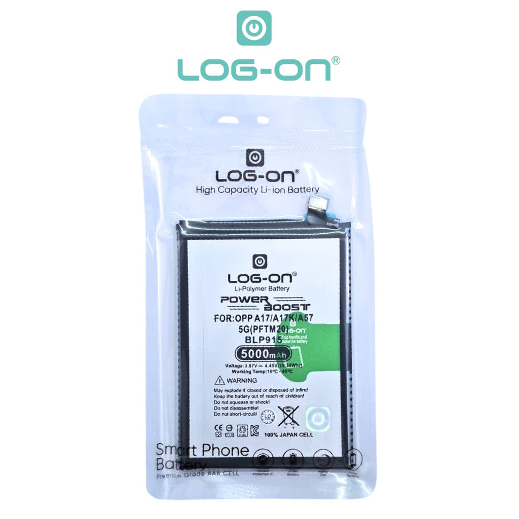 Baterai Log on BLP915 Untuk Oppo A17 / A17K / A57 5G PFTM20 Kapasitas 5000mAh 1 Tahun Garansi Battery Batre
