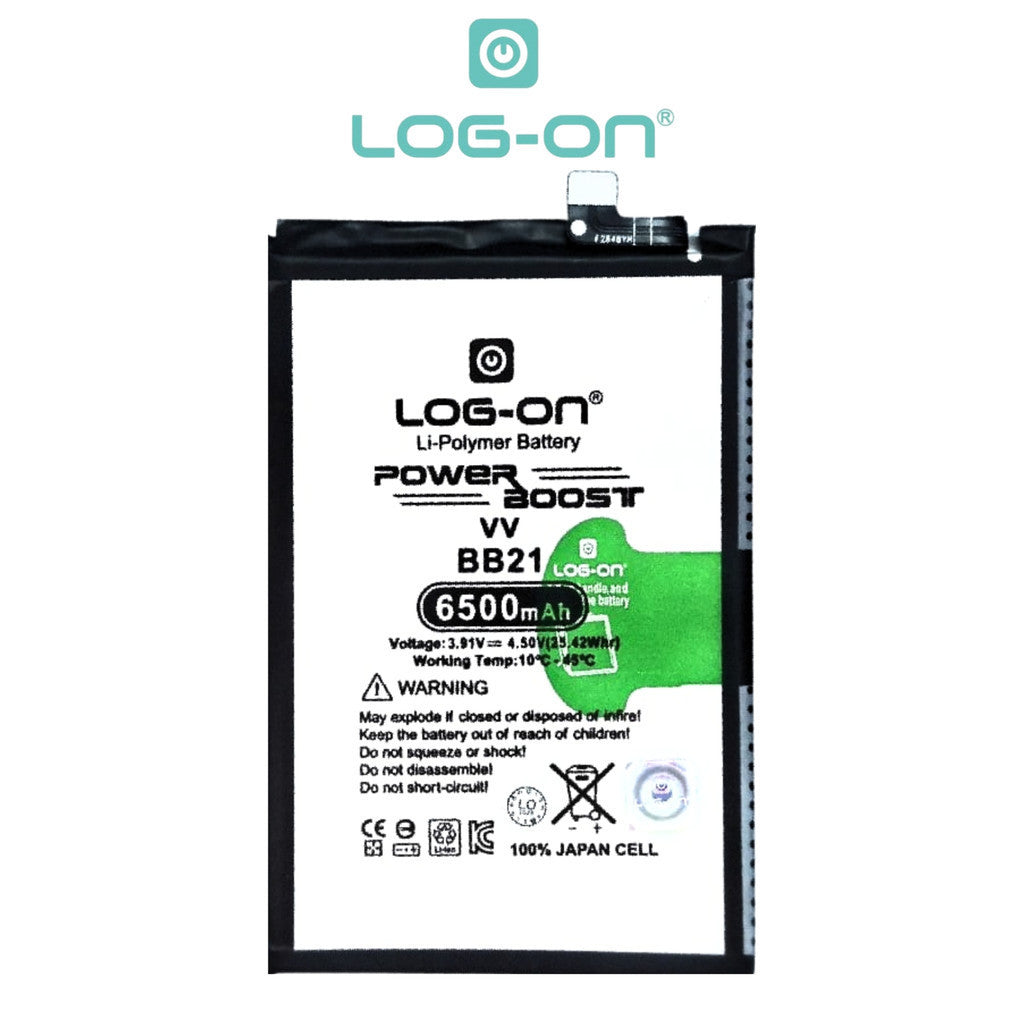 Baterai Log on BB21 Untuk VIVO Y21D / Y31 2025 Fast Charging 44W Kapasitas 6500MAH 1 Tahun Garansi Battery Batre