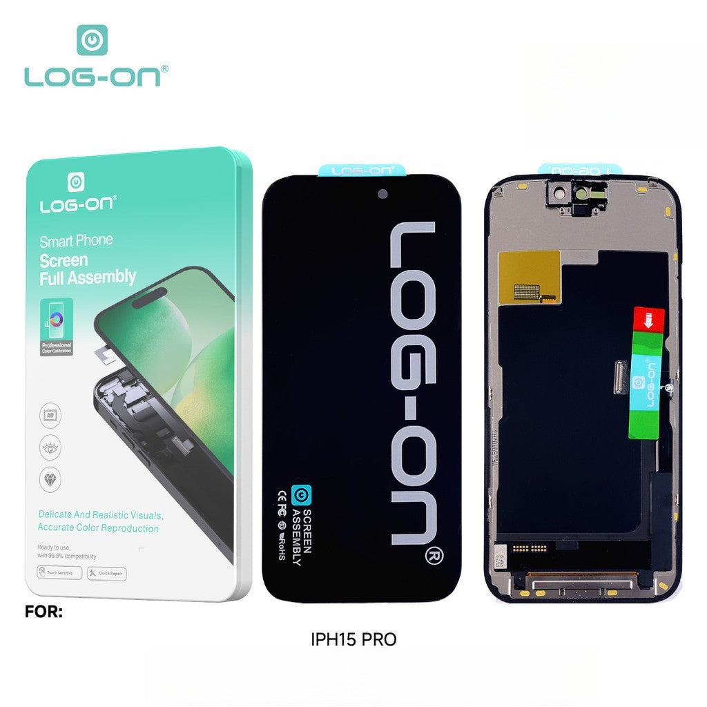 LOG ON LCD (OLED) FOR IPHONE 15 / IPHONE 15 PRO / IPHONE 15 PRO MAX FULLSET TOUCHSCREEN OEM