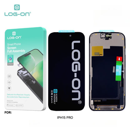 LOG ON LCD (OLED) FOR IPHONE 15 / IPHONE 15 PRO / IPHONE 15 PRO MAX FULLSET TOUCHSCREEN OEM