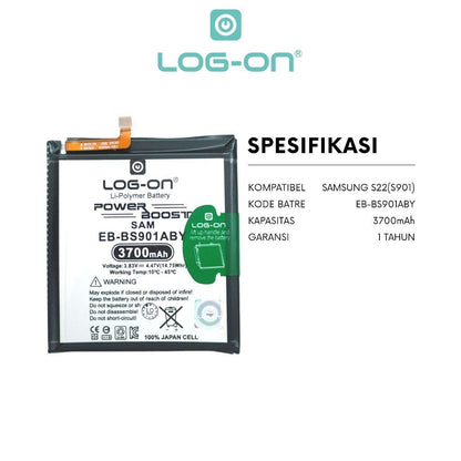 Baterai Log-on EB-BS901ABY Untuk Samsung S22 5G (S901) 3700mAh Original Quality 1 Tahun Garansi Resmi